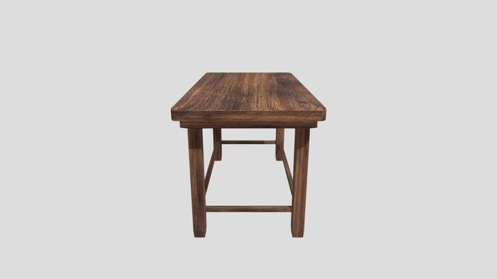Wooden Workbench 3D Model
