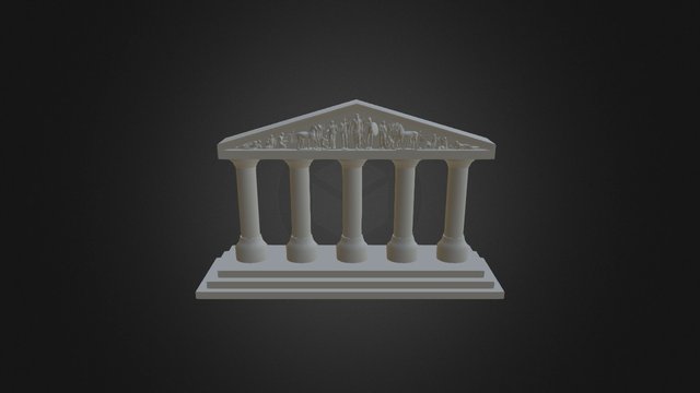 Zeus at Olympia with Temple 3D Model