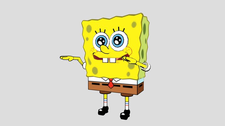 Sponge Bob Cute Pose 3D Model
