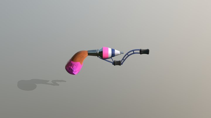 Splatoon Ink Brush Animation 3D Model