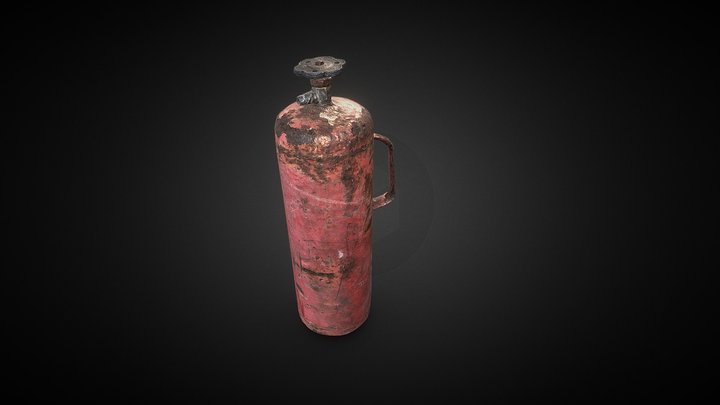 Retopology - Fire Extinguisher 3D Scan 3D Model
