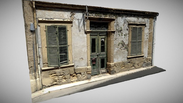 Traditional townhouse facade - derelict 3D Model