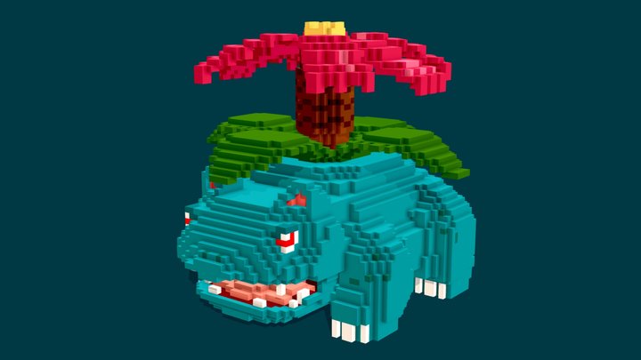 Venusaur Voxelart 3D Model