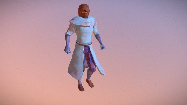 Low Poly Elite Enemy Character 3D Model