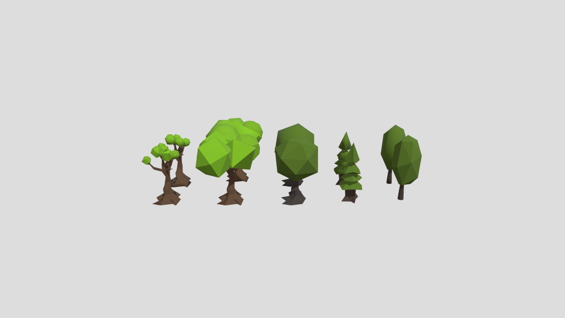 Lowpoly five trees - 3D model by A111082206 [8918ba6] - Sketchfab