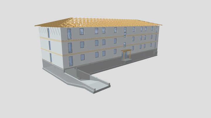 Подвал + деревянная часть здания 3D Model