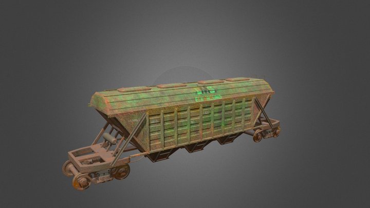 Cargo Railway Carriage 3D Model