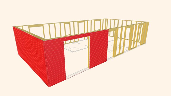 Vægkonstruktion 3D Model