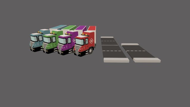 Voxel Trucks Components 3D Model