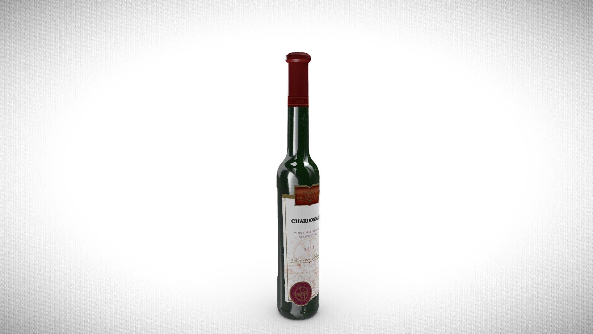 Bottle of Wine Chardonnay 2012 straw