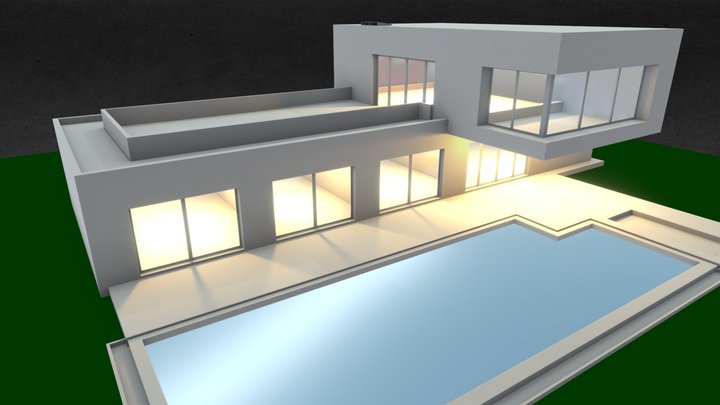 Modern Villa Outside Design 3D Model