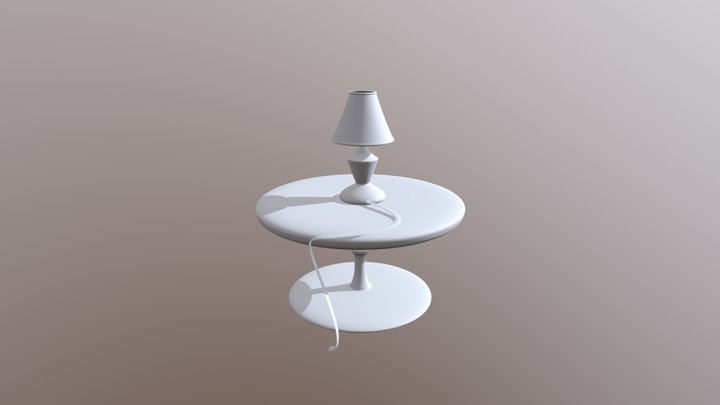 Lamp on Table 3D Model