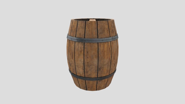 Wooden Barrel 3D Model