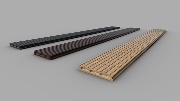 WPC Wood Planks 3D Model