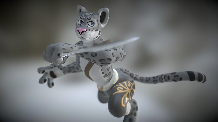 Snow Leopard 3D Model