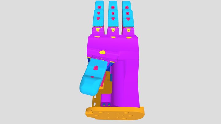 LEAP v2 Assembly Round Finger Wrist Mount Left 3D Model