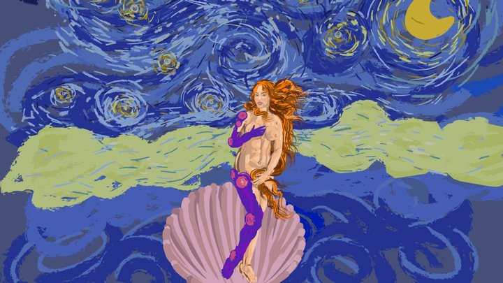 The birth of Venus on a starry night 3D Model