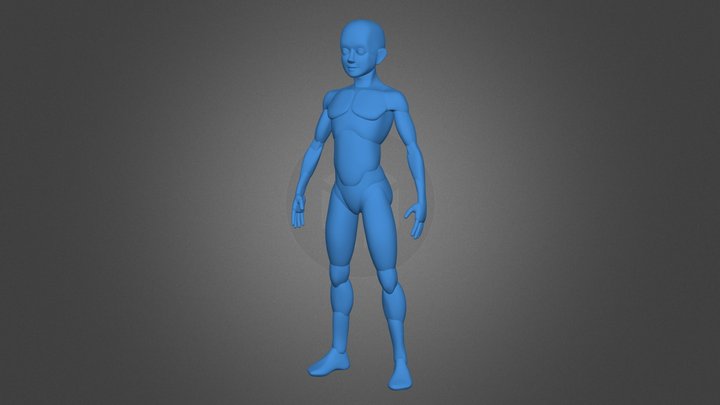 Blockout Stylized Male Lightweight 3D Model