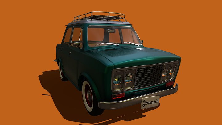 Cartoonish Lada Vaz 2106 3D Model