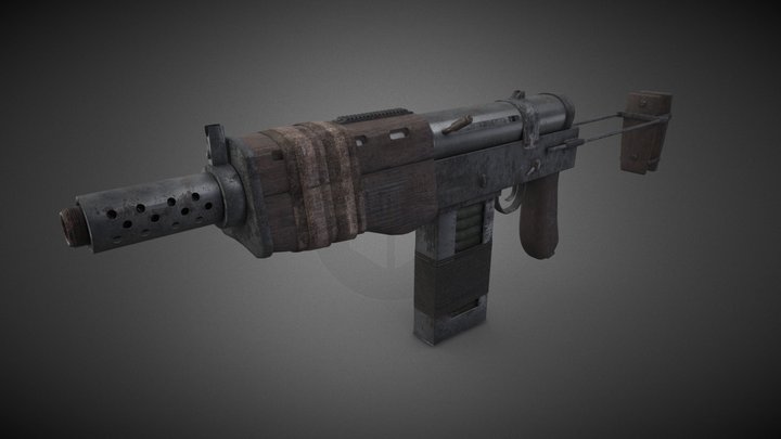 Automatic rifle "Сrushed Stone" – Free 3D Model STL