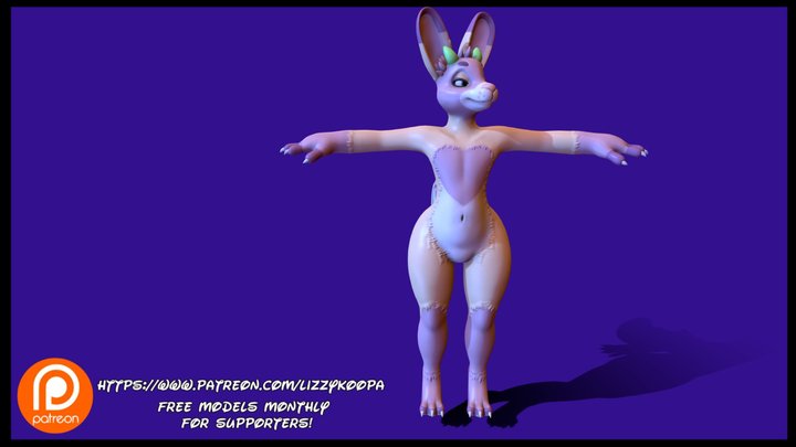 Cinna Bun - alien bunny species 3D Model