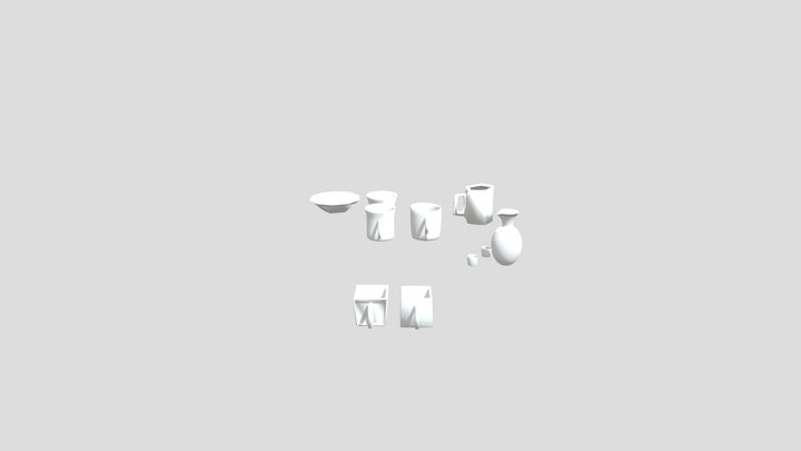 Mug Pack (+ various items) 3D Model