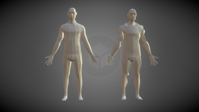 Low Poly Male Topology With Edit 3D Model