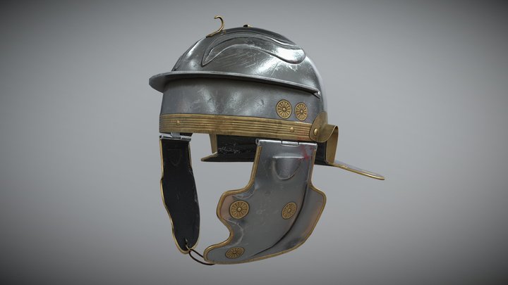 Roman Gallic G Helmet 3D Model