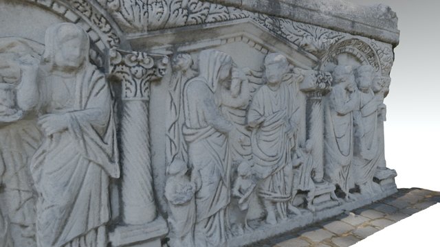 Roman, white marble sarcophagus, Ostia, Italy 3D Model
