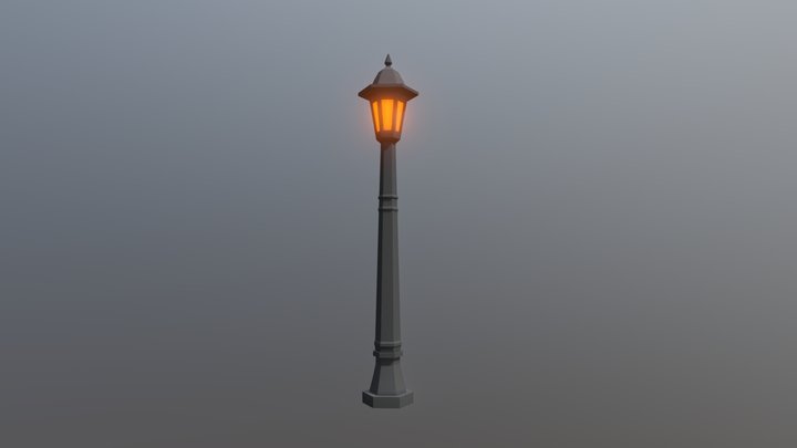 Lamp Post Low Poly 3D Model