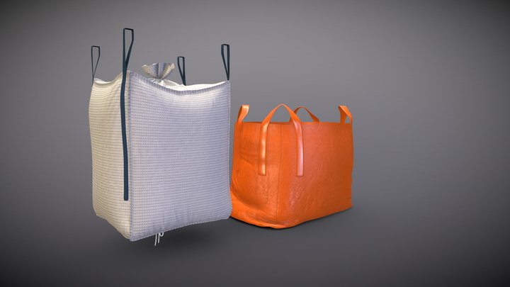 Industrial Bulk Bags Combo Low-poly 3D models 3D Model