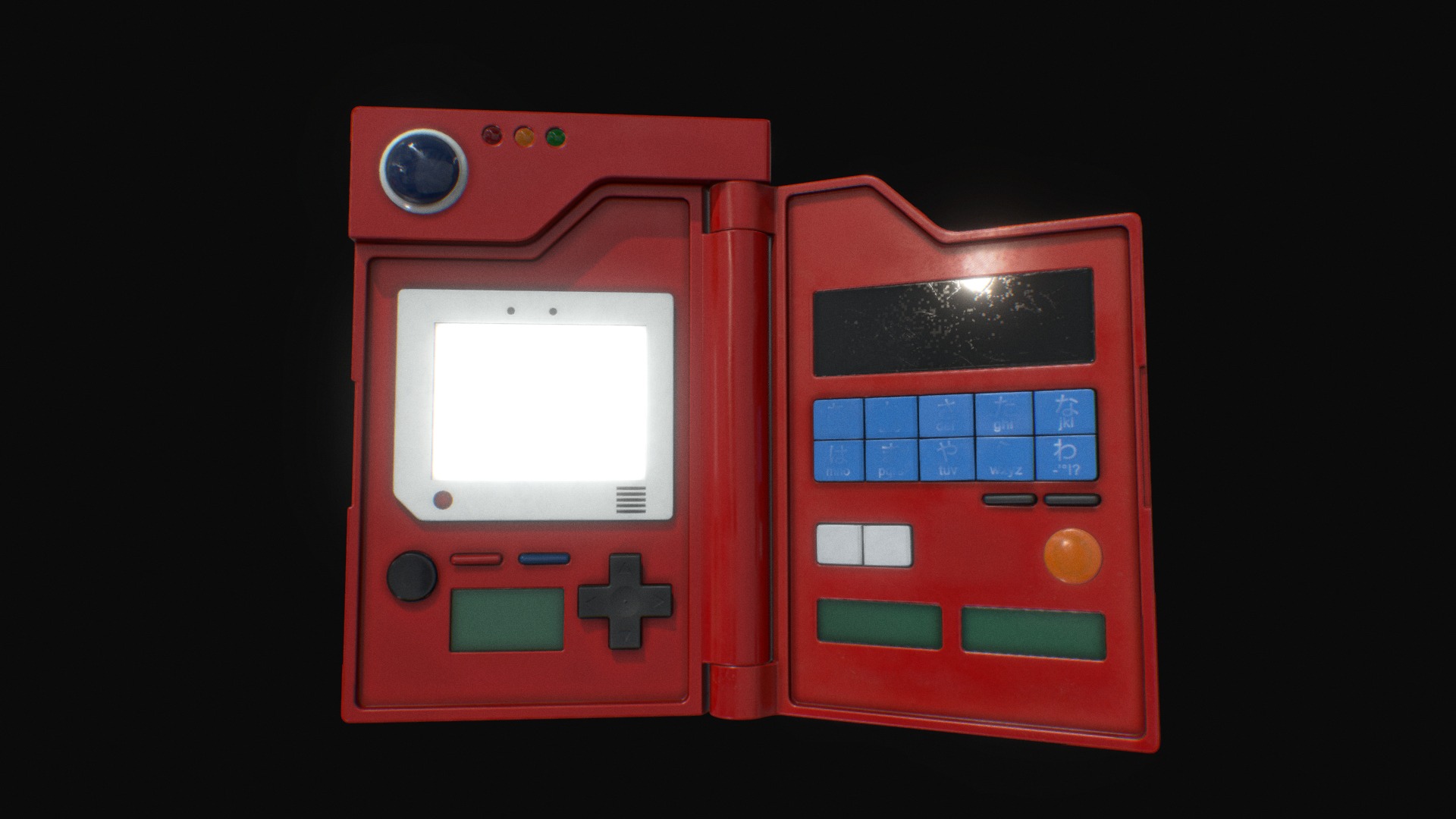 3D model Original Pokédex - This is a 3D model of the Original Pokédex. The 3D model is about a red and white gaming device.