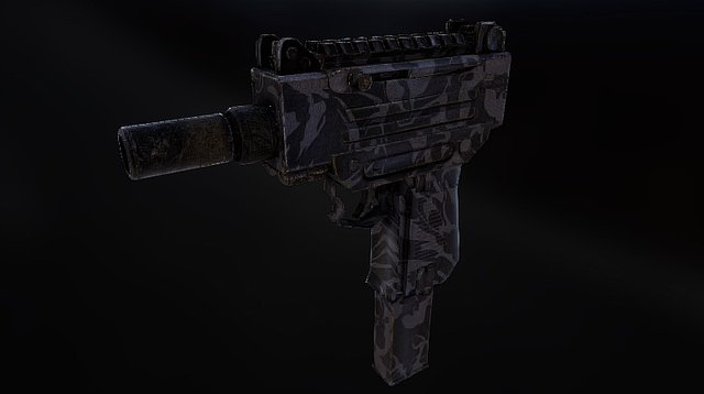 9MM UZI Submachine Gun 3D Model