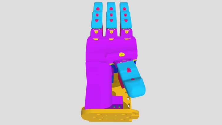 LEAP v2 Assembly Round Finger Wrist Mount Right 3D Model