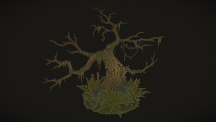 Swampy 2.5D Tree 3D Model