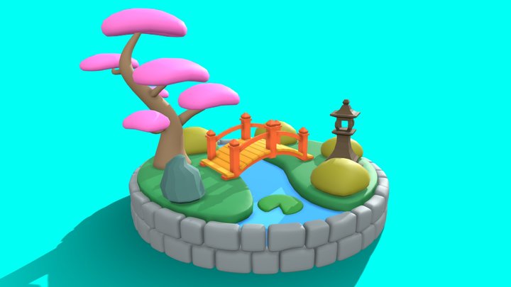 Japanese Garden 3D Model