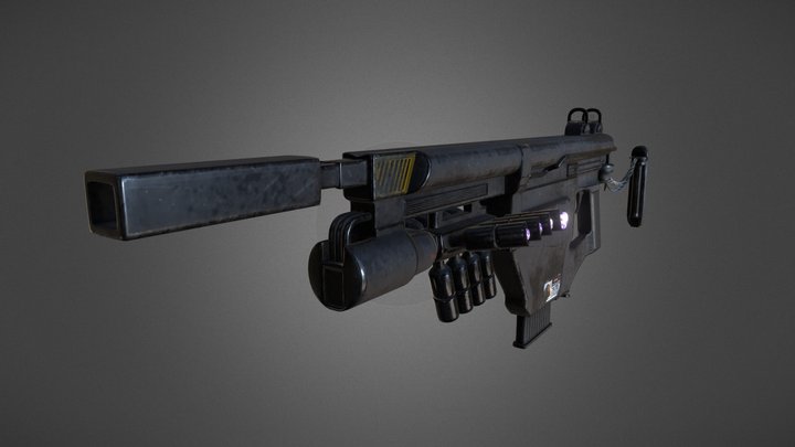 Futuristic Submachine Gun 3D Model