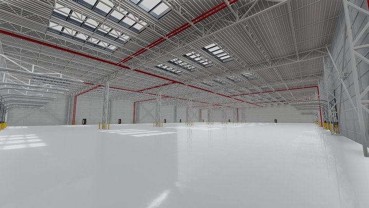 Large modern warehouse for Blender Eevee/Cycles 3D Model