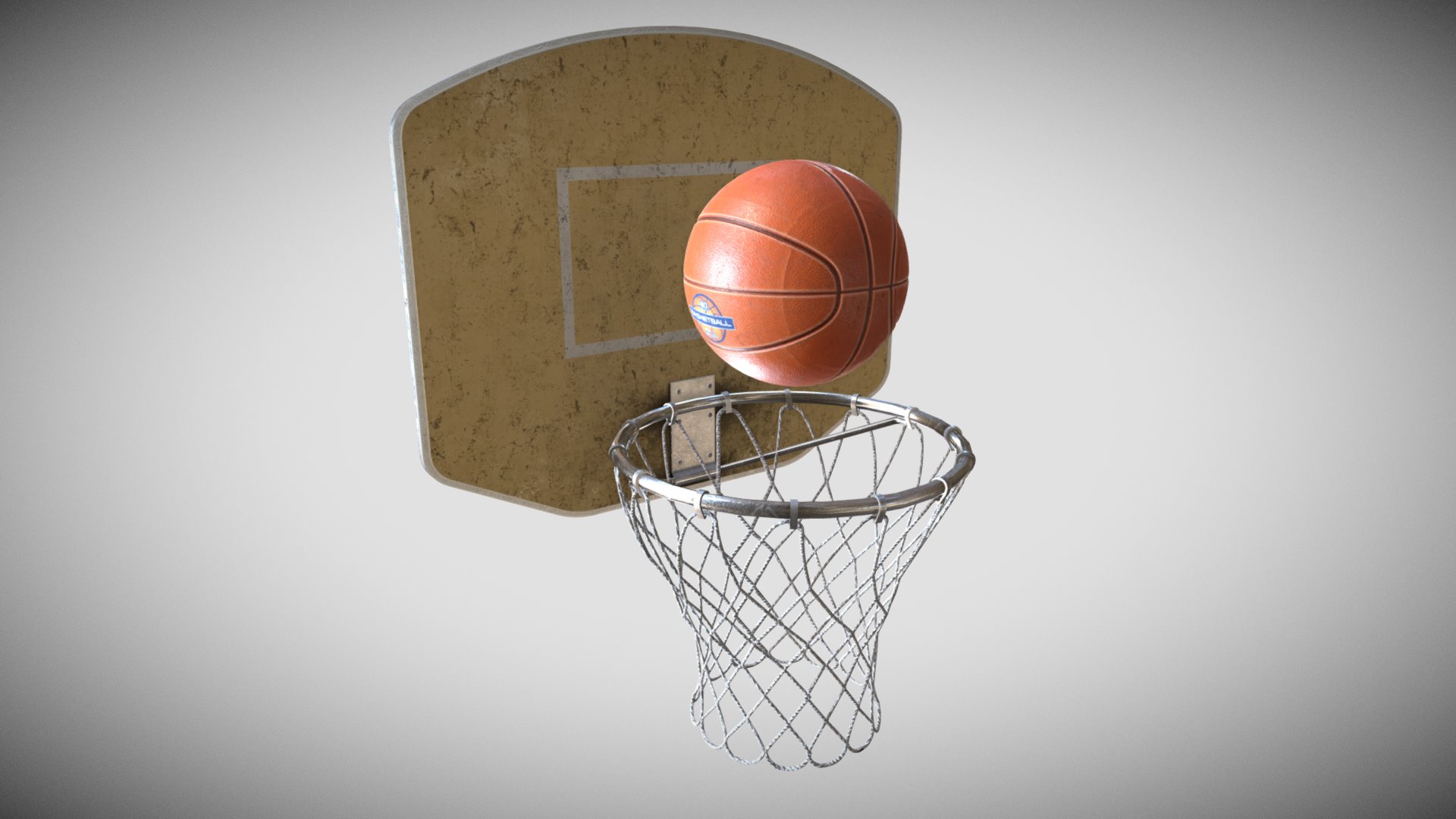3D model Basket Game - This is a 3D model of the Basket Game. The 3D model is about a basketball hoop with a basketball in it.