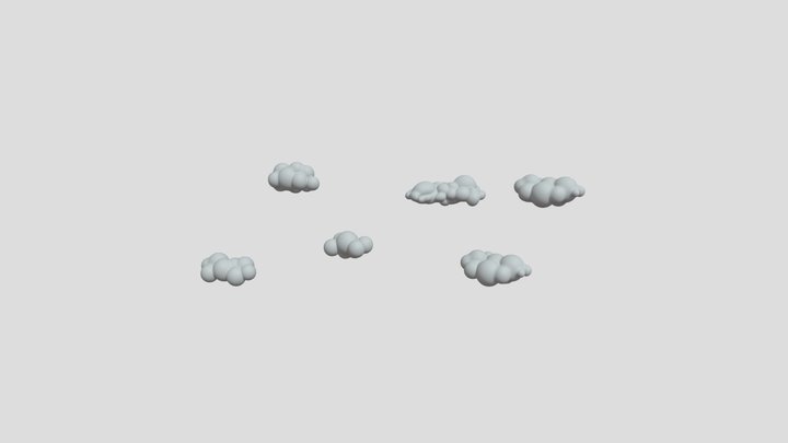 Clouds Cartoon 3D Model