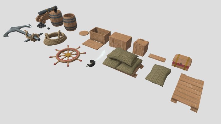 Pirate Ship Assets 3D Model