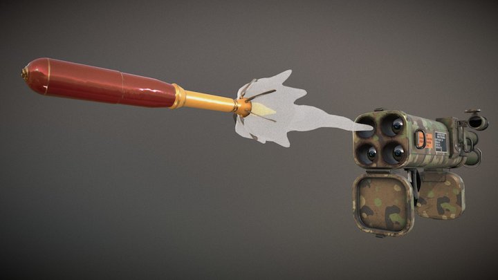 M202 A1-FLASH (Woodland camouflage Ver.) 3D Model