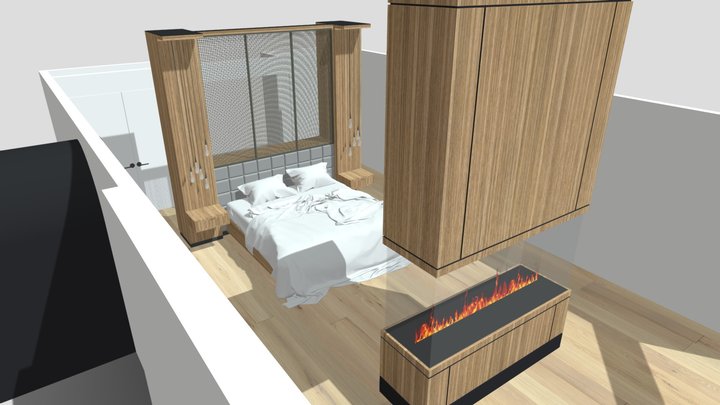 53 Saw Mill master bedroom update_obj 3D Model
