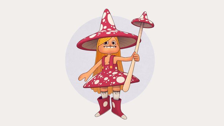 Mushroom Witch 3D Model