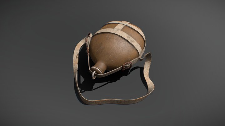 Japanese WWII Canteen 3D Model