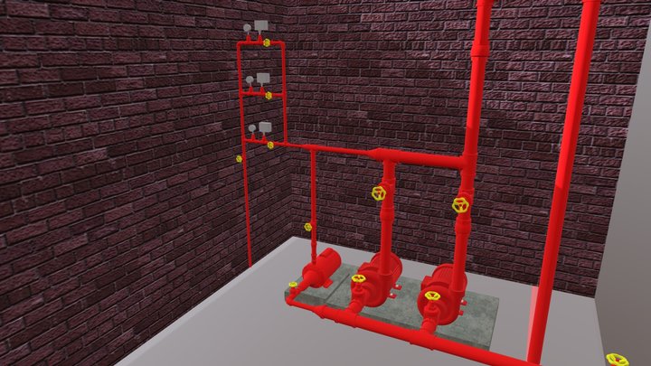 Instalação de bombas para combate à incêndio 3D Model