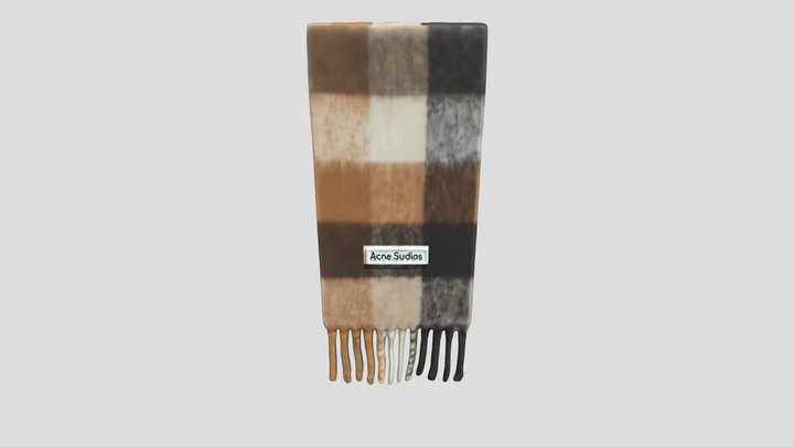 Plaid Wool Scarf 3D Model