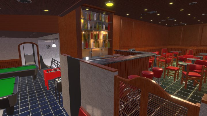 Bar / indoor skatepark / game lounge 3D Model