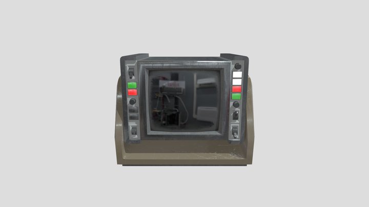 Computer Box Monitor 3D Model