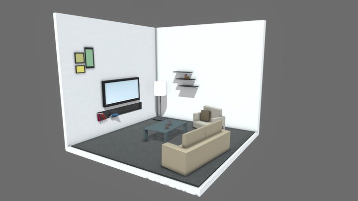 Low Poly Cozy Interior 3D Model